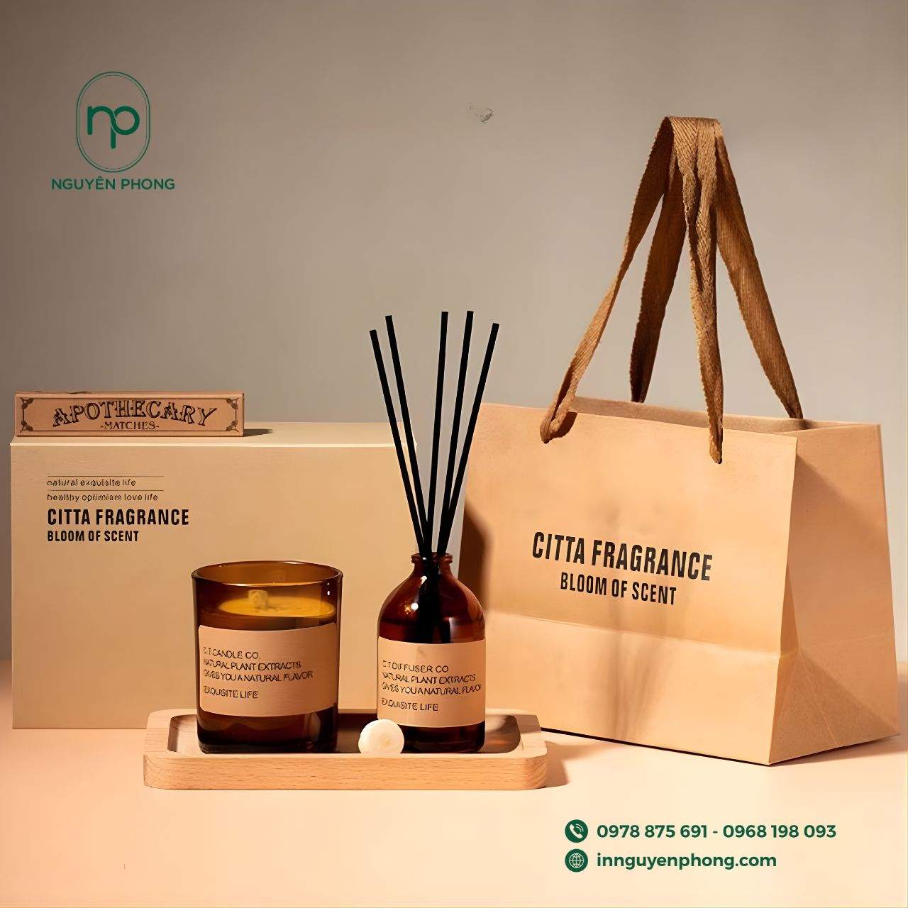 Mẫu túi giấy đựng tinh dầu chất liệu kraft